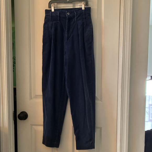 French Navy Pants - Vintage WoMen's French Navy Blue Corduroy Pants